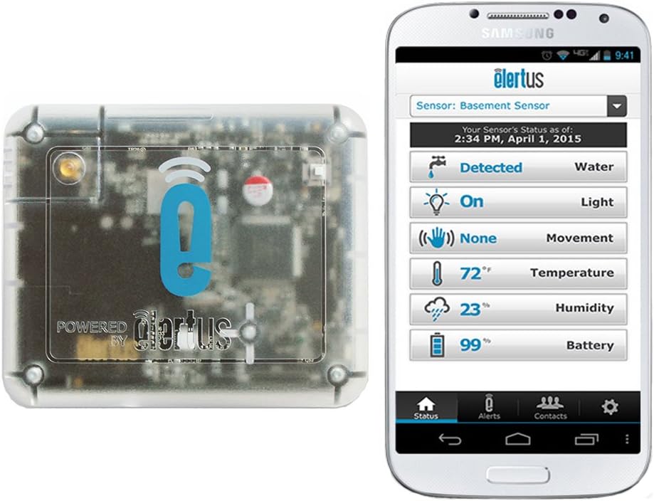 Elertus Alerts Elrt10-7 Wireless Remote Water Monitoring System Sends Alerts for Water Leak Detection