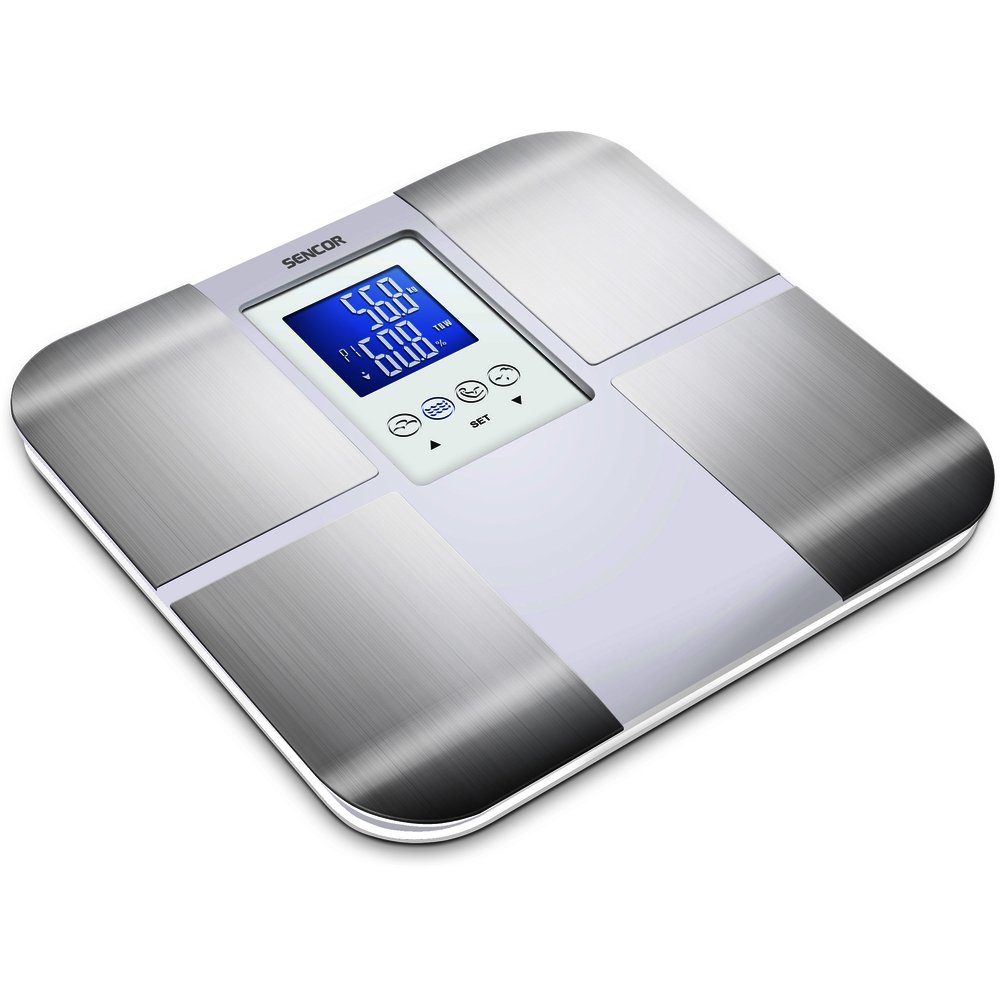 Sencor SBS 6015WH Personal Fitness Scales (Only (Ultra-Slim Design (Height 23 mm/Storage for 8 Users with Automatic Recognition)/White)