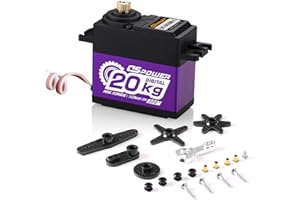 DSPOWER 20KG Servo High Torque Digital Servo Full Metal Gear Servo Motor Waterproof for 1/8 1/10 1/12 RC Car Crawler TRX4 TRX6 SCX10 Baja On-Road Off Road Buggy Robot Toys (Purple-300°)