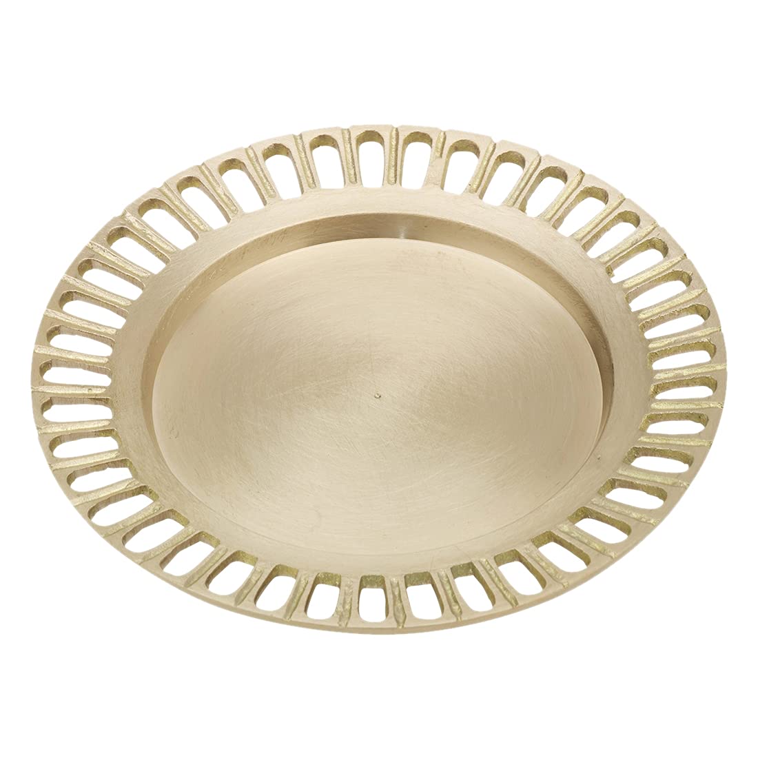 NKlaus Rustic candle plate gold Ø11cm wreath brass decoration antique coaster 10490