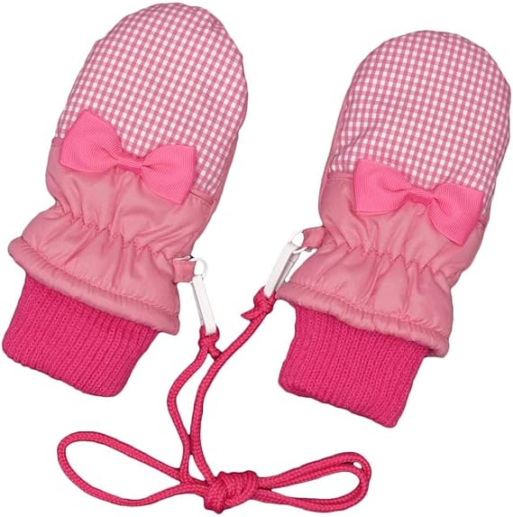 Amazon Co Jp アスナロ グローブ スノーミトン ベビー 女の子 裏ボア 撥水加工 手袋 グローブ ギンガム1 2才 ピンク 服 ファッション小物