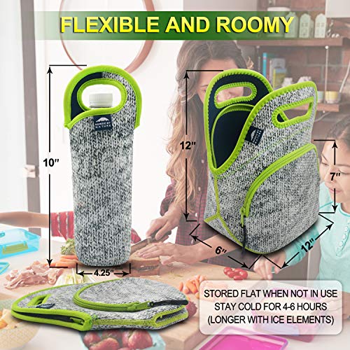 Nordic By Nature Neoprene Lunch Bag For Women, Men & Kids Extra Thick