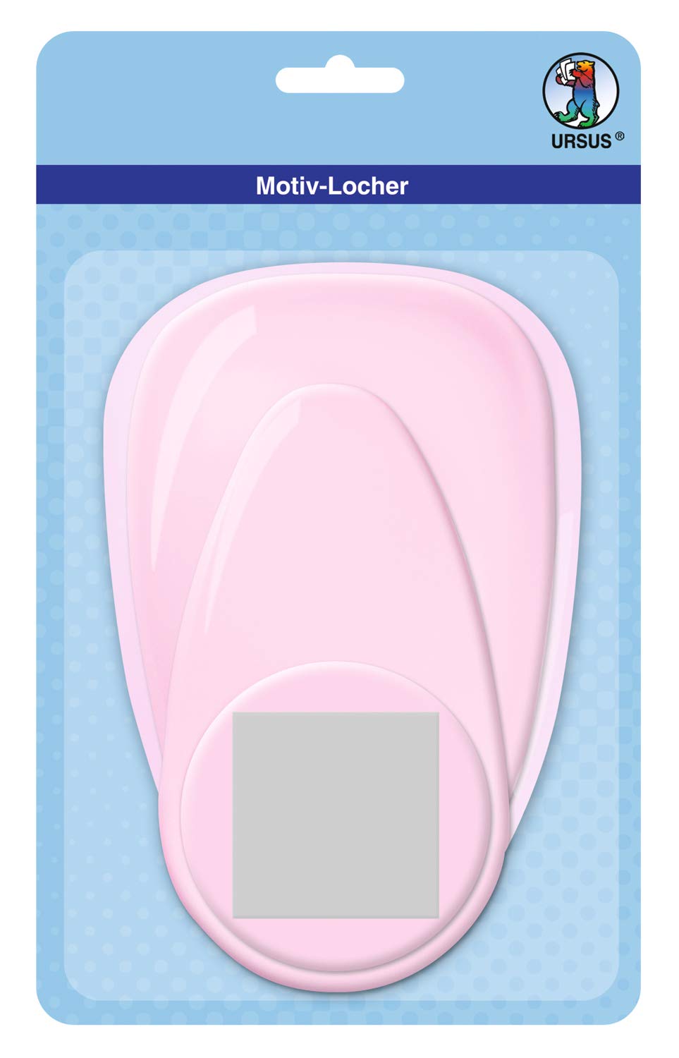 Ursus 19460058 Motif Punch with Lever Jumbo Square Approx. 76.2mm Pink