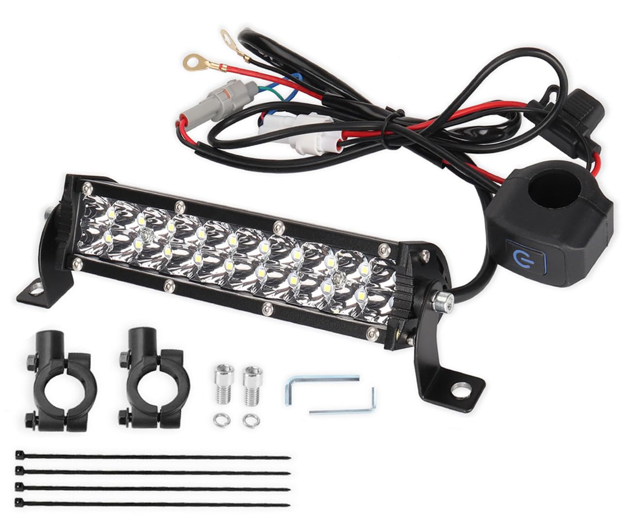 Photo 1 of Dirt Bike Light Bar LED 60W 2500LM Motorcycle Headlight Kit Switch Universal for 7/8" Handlebars CRF110 CRF230F CRF250F TTR110 TTR110E 2008-2022 KLX110 KLX140 RM85 RMZ250 YZF450 All Years Pit Bike