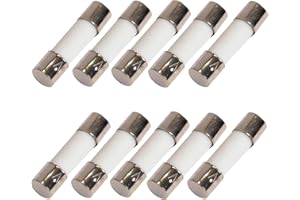 2.5A Delon Technology - Ceramic Fuses, Time-lag, 10 Pack, 5x20mm / 0.2 x 0.78 Inch, 250V, T2.5AL250V