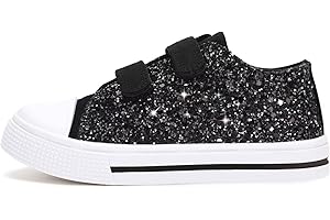 EUXTERPA Kids Toddler Sneakers Boys Girls Canvas Shoes Walking Sneaker with Easy Fasten Strap