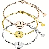 Running Bracelet, Personalized Running Name Engraving Jewelry, Custom Engraved Running Bracelet for Women, Teens, and Girls, Runner Accessories