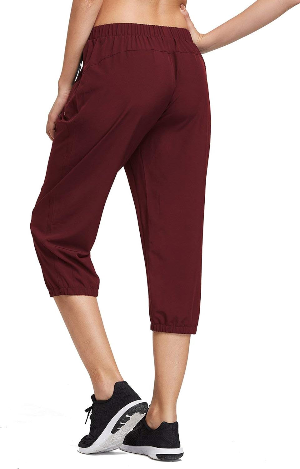 BALEAF Women Lightweight Capri Jogger Hiking Shorts Running Capri Pants Quick Dry UPF 50+ Zipper Pockets: Clothing