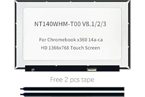 YOUYUANLTD NT140WHM-T00 V8.1 V8.2 V8.3, LCD Touch Screen Replacement for HP Chromebook x360 14a-ca 14a-ca0022nr 14a-ca0030nr 14a-ca0036nr 14a-ca0097nr Series, Laptop, HD 1366x768, 40Pin, Display Panel with Tape