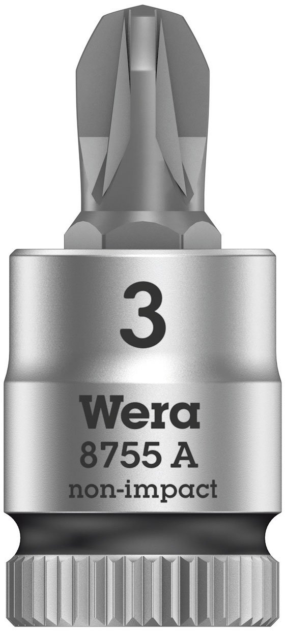 Wera Zyklop Pozidriv Socket with 1/4-Inch Screw Drive Black, Black, 05003355001