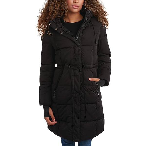 GUESS Women's Helena Long Fur Jacket, Jet Black at Amazon Women's