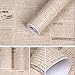 Yifely Retro Beige Newspaper Furniture Paper Self-Adhesive Shelf Liner Countertop Sticker 17.7 Inch by 9.8 Feet