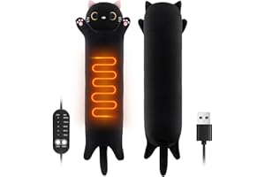 MEWMIX Cat Heating Pad for Period Cramps Menstrual Pain Relief, Portable Electric Heat Pads USB Powered, Cute Stuff Stuffed Animals Funny Gifts for Women Teen Girls Kids Cat Lovers Birthday Easter Christmas