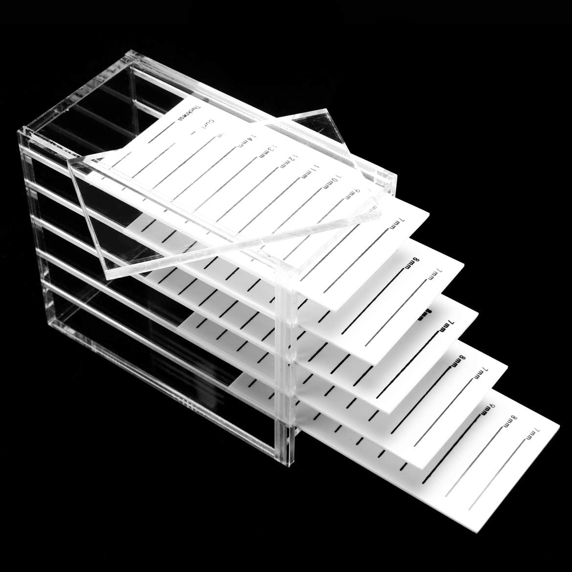 5 Layers Acrylic False Eyelash Organizer Case, Cosmetic Makeup Storage Box for Grafting Lash Extension, Clear