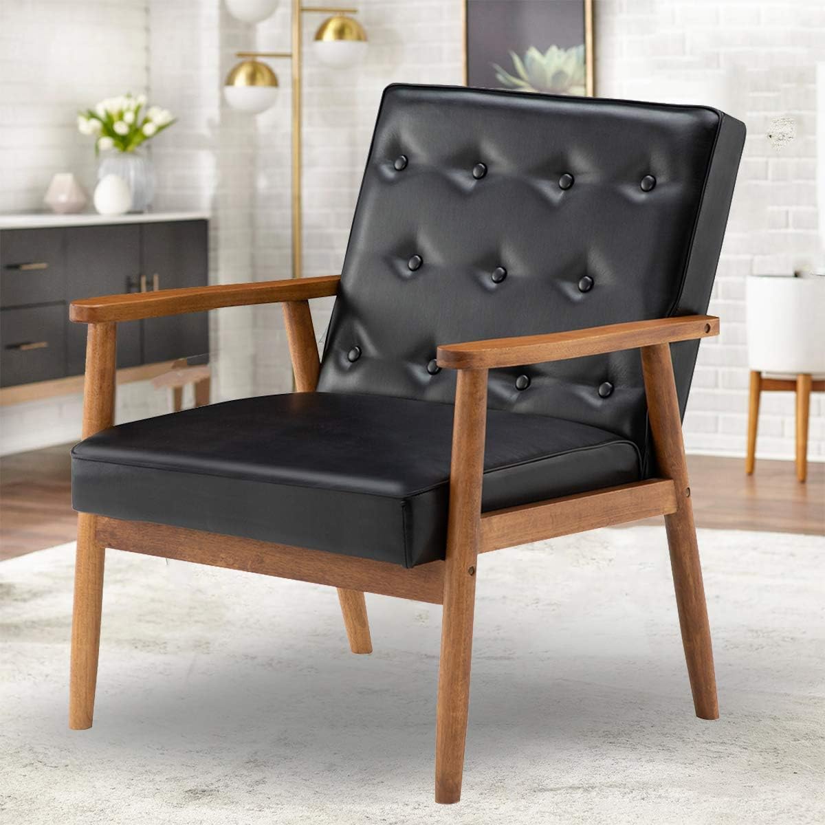 JOYBASE MidCentury Retro Modern Accent Chair Wood Frame