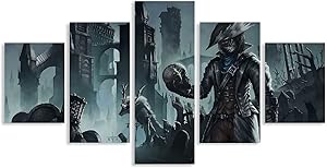 Room Decor Posters Bloodborne Arch Bridge 5 Pieces Bedroom Decoration Paintings Canvas Poster Wall Art Decor Print Picture Paintings for Living Room Bedroom Decoration 8