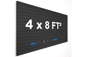 QUEENLINK [8x4 Ft²] PVC Slat Wall Paneling, Adjustable Slatwall Panels with Coupling Structure, Slatted Wall Panel System with Customizable Storage Options, DIY Cutting & Easy-to-Install Slatwall Board Shelves