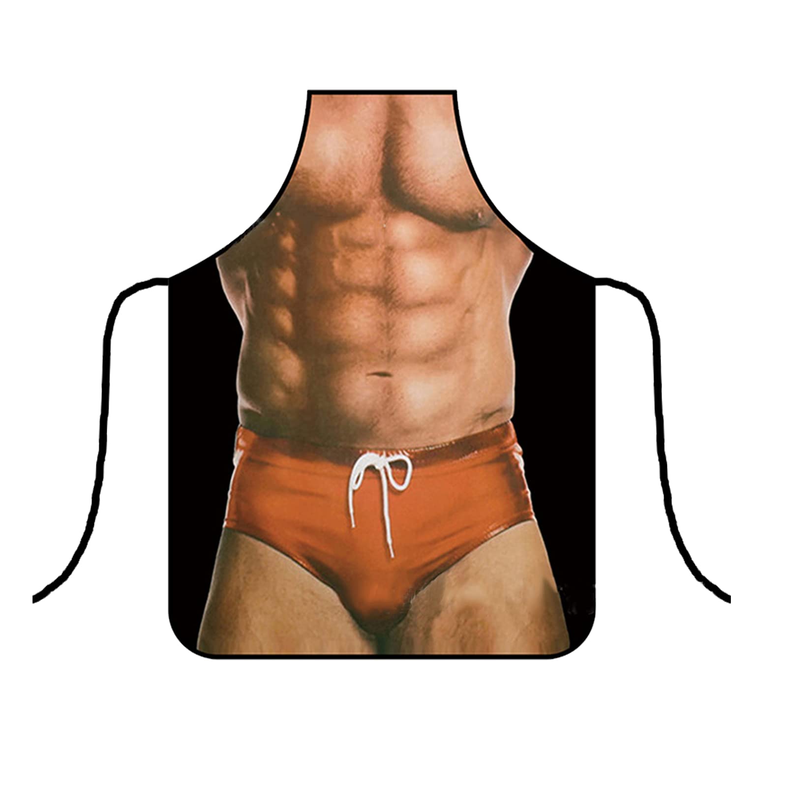 Funny Novelty Sexy Apron Secret Santa Gifts Muscle Man Apron Adjustable Kitchen Cooking BBQ Aprons Christmas Stocking Fillers Personalised Birthday Anniversary Party Gifts for Dad Husband Boyfriend