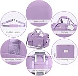 Flintronic Foldable Travel Duffel Wet Dry Separation Purple 48x27x28cm view 5