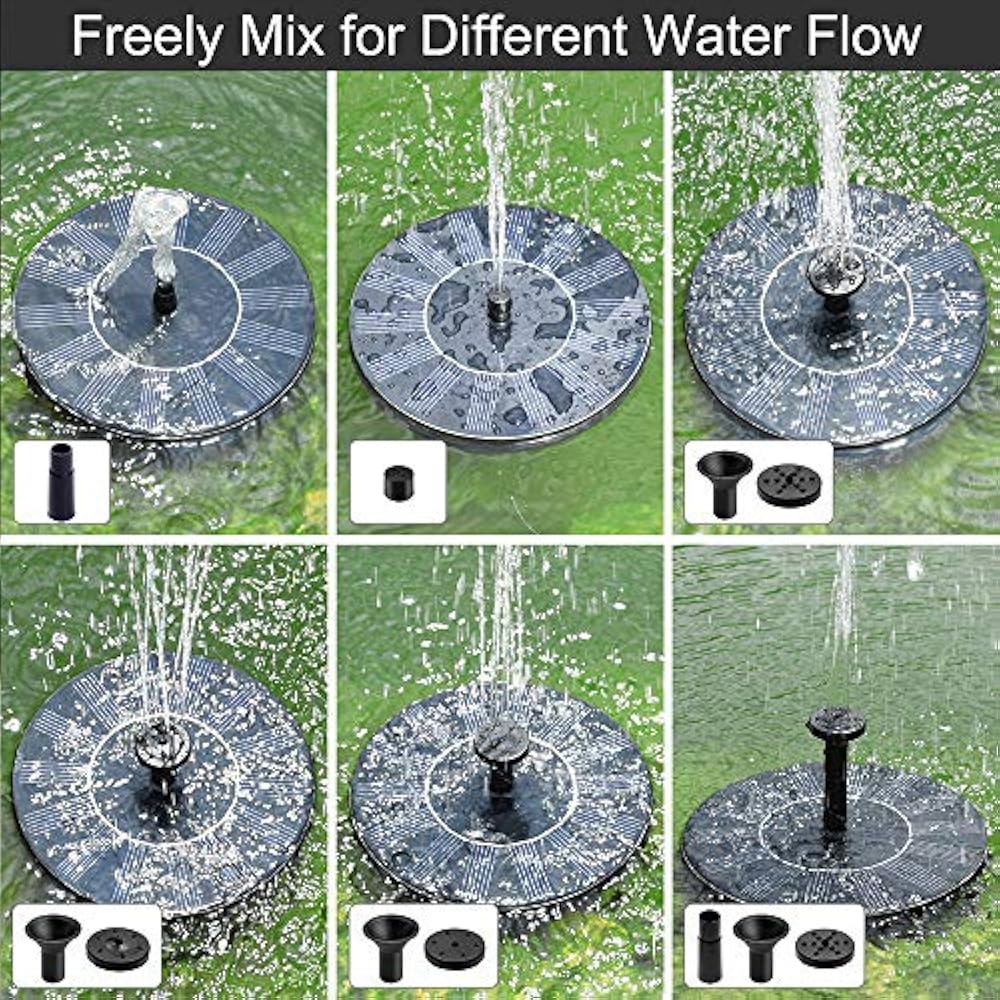 Airkoul Solar Fountain, Panel Kit Water Pump, Outdoor Submersible Bubbler Pond, eBay