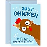 CENTRAL 23 Birthday Card For Men - Just Chicken In Happy Birthday - Funny Fathers Day Cards For Dad Uncle - Greeting Cards From Son Daughter - Gifts For Him - Comes With Fun Stickers