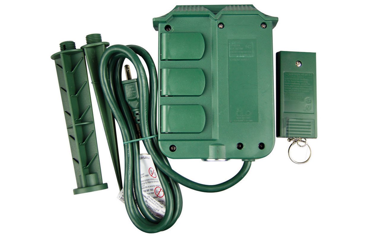 ECOPlugs Outdoor Light Timer Remote Control, Christmas Light Timer Switch Outlet, Automatic Light Switch Timer Outlet