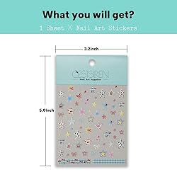 CESTSIREN Colorful Star Nail Art Stickers, Fashion