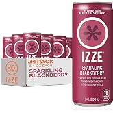 IZZE Sparkling Juice Beverage Blend, Blackberry, No Sugar Added, 8.4 FL OZ, 24 Cans