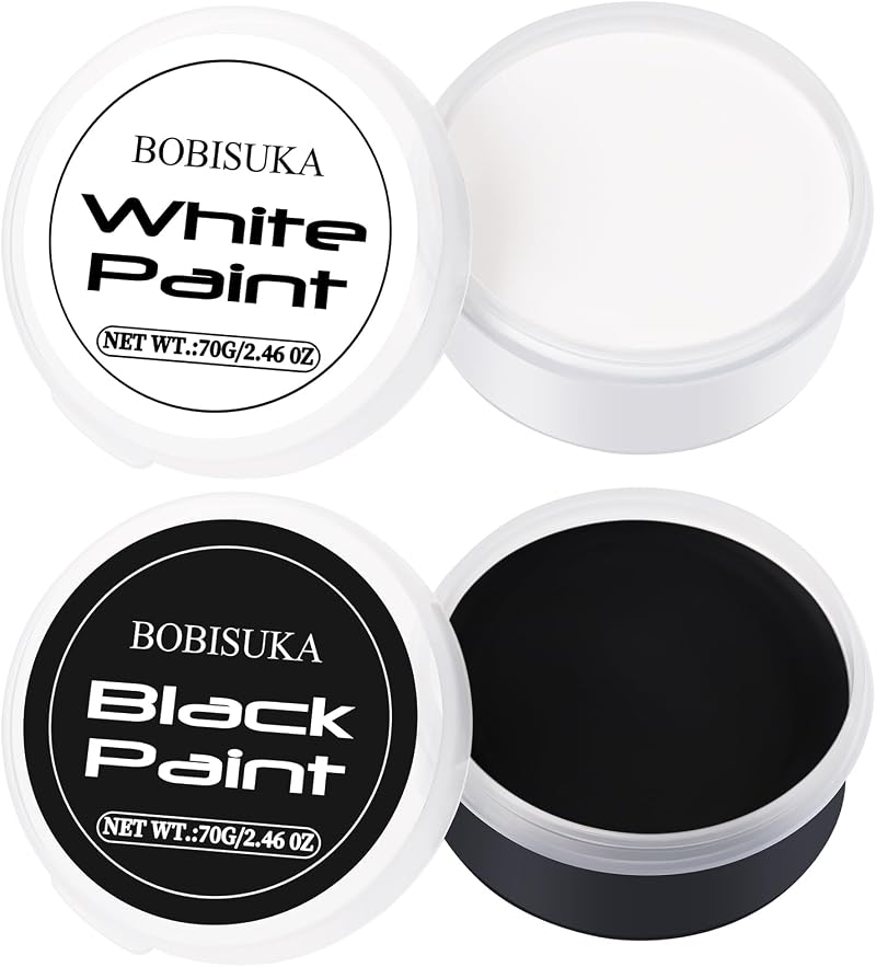 BOBISUKA Halloween SFX Makeup Black White Face Body Paint 70g Each