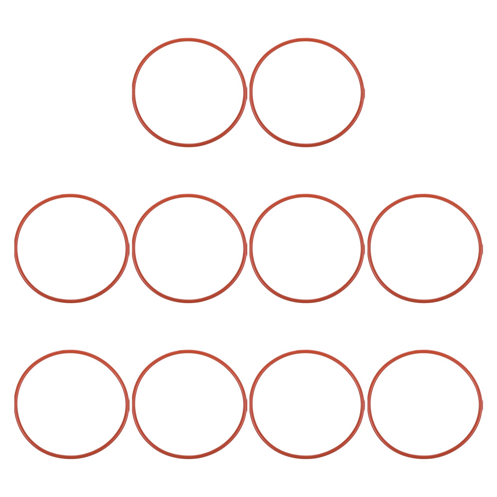 PATIKIL Silicone O-Ring 92mm OD 86mm ID 3mm Width, 10Pcs Metric VMQ Sealing Gasket Replacement for Plumbing Compressor Valves Repair, Red