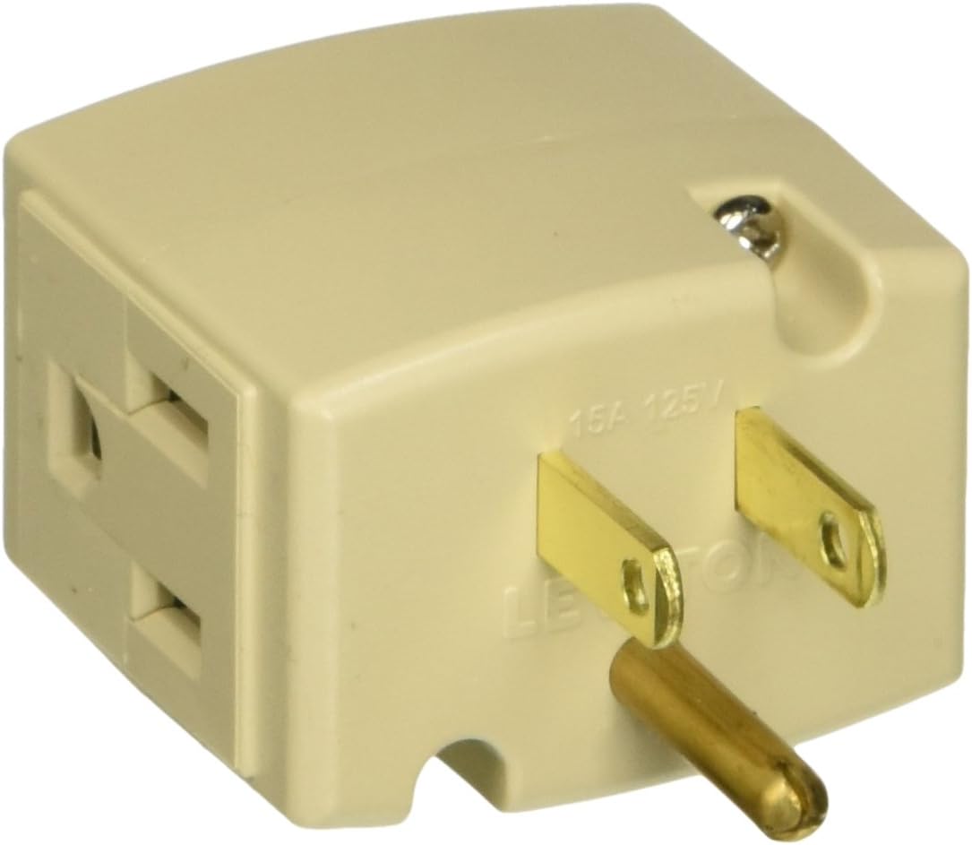 Leviton 692-W 15 Amp, 125 Volt, Triple Cube Grounding Adapter, White - Electric Plugs - 