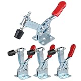 E-TING 4Pcs Hand Tool Toggle Clamp 201B Antislip Red Horizontal Clamp 201-B Quic