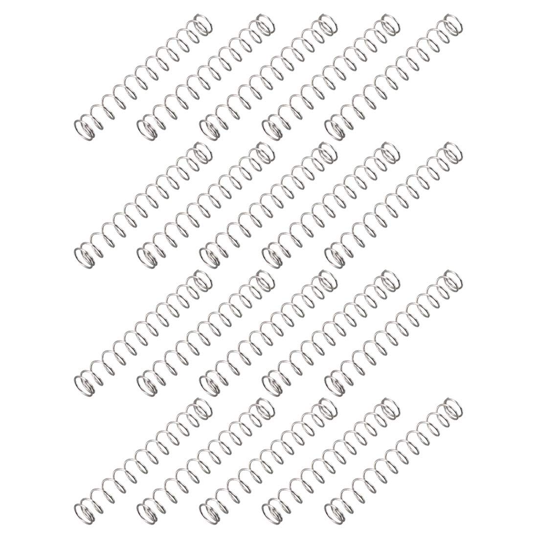 sourcing map Compression Spring - 0.5mm Wire Dia, 5.5mm OD, 42mm Free Length Spring Steel Extension Spring,Silver,20Pcs
