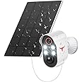 SJCODE 1080P Security Camera Wireless Outdoor with Solar Panel for Home Security, Color Night Vision, PIR Motion Detection, C
