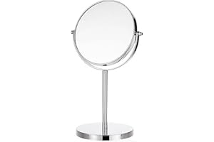 1X/3X Magnifying Mirror Double Sided Magnifying 7'' Makeup Mirror with Stand, 360° Rotation Bathroom Vanity Mirrors for Dress