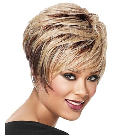 Amazon Com Mai Bao Woman Wigs Short Hair Wigs Mixed Color