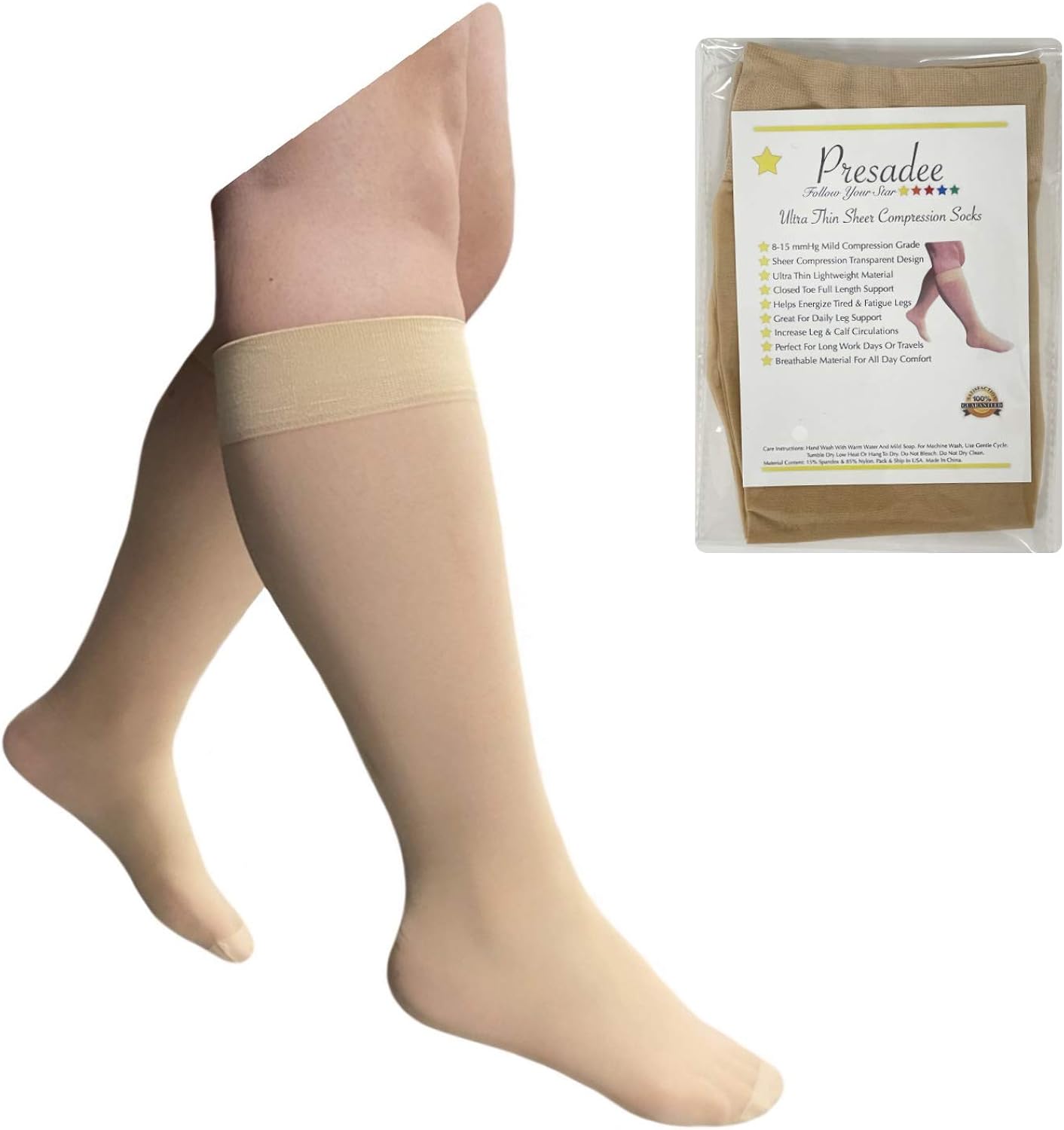 Presadee Ultra Thin 815 mmHg Mild Sheer Compression Shin