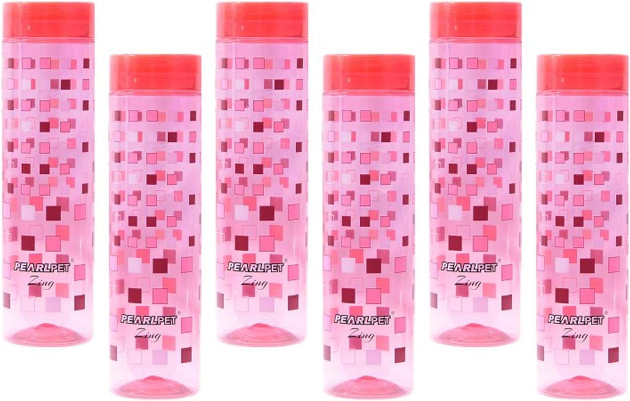 PEARLPET Zing Plastic Bottle, 1000ml, Set of 6, Blue