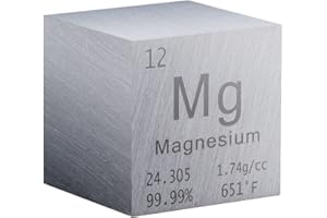 REELANX 1 Inch Magnesium Cube Metal, High Density Element Cube Pure Metal, for Element Collections Lab Experiment Material,Elemental Collection Hobby,Gift for Children (Magnesium)