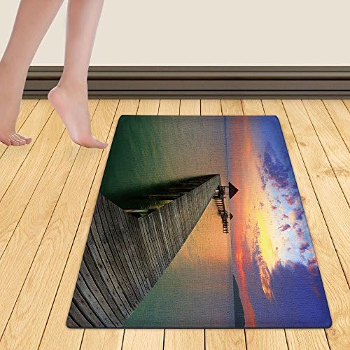 WelFriday custom door mats 116989285 Boardwalk on beach,W22 x L36 inch