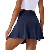 ZENGVEE Women Tennis Skirt with Shorts Athletic Workout Golf Skorts with Pocket for Gym Sport