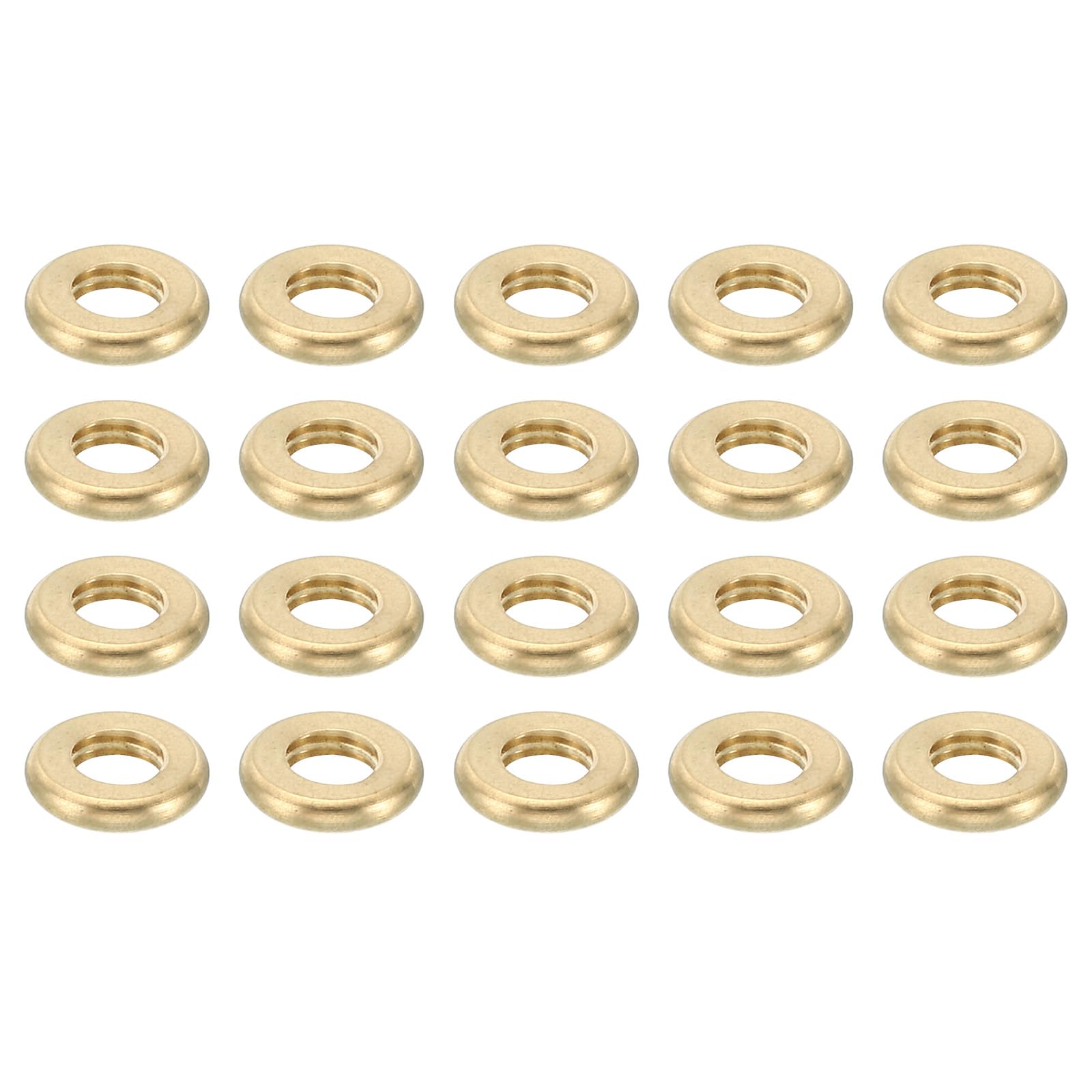 PATIKIL M5x0.8 Brass Round Locknut, 20 Pack Flat Wheel Ring Lock Nut Smooth Surface Decoration for Furniture and Light
