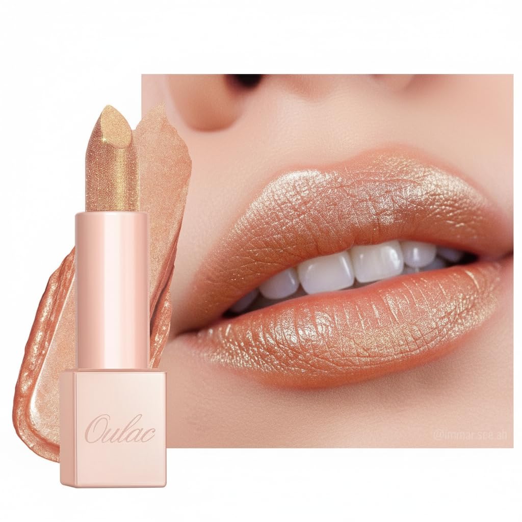 Oulac Infinity Moisture Lipstick - Gold Nude Lip Blam for Extremely Dry, Cracked Lips, Diamond Shimmer & High Shine, Long-Lasting Hydration Lips, Vegan & Clean Beauty Formula, 4.5g PG13 — image 1