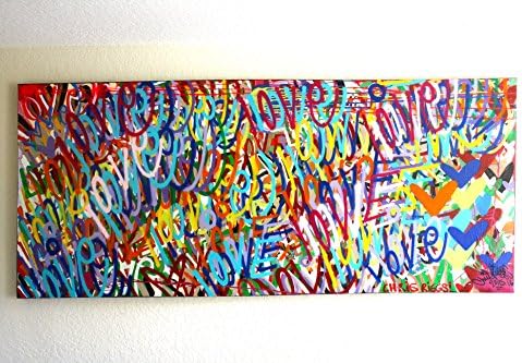 CHRIS RIGGS Original Love graffiti fine art painting 60" x 40" pop street art spray paint NYC acrylic contemporary modern art urban art work