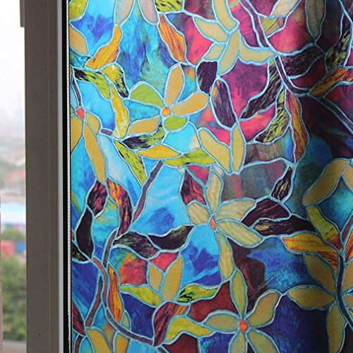 Mecarel 75cm X 200cm No Glue Static Cling Privacy Glass Decorative Window Film
