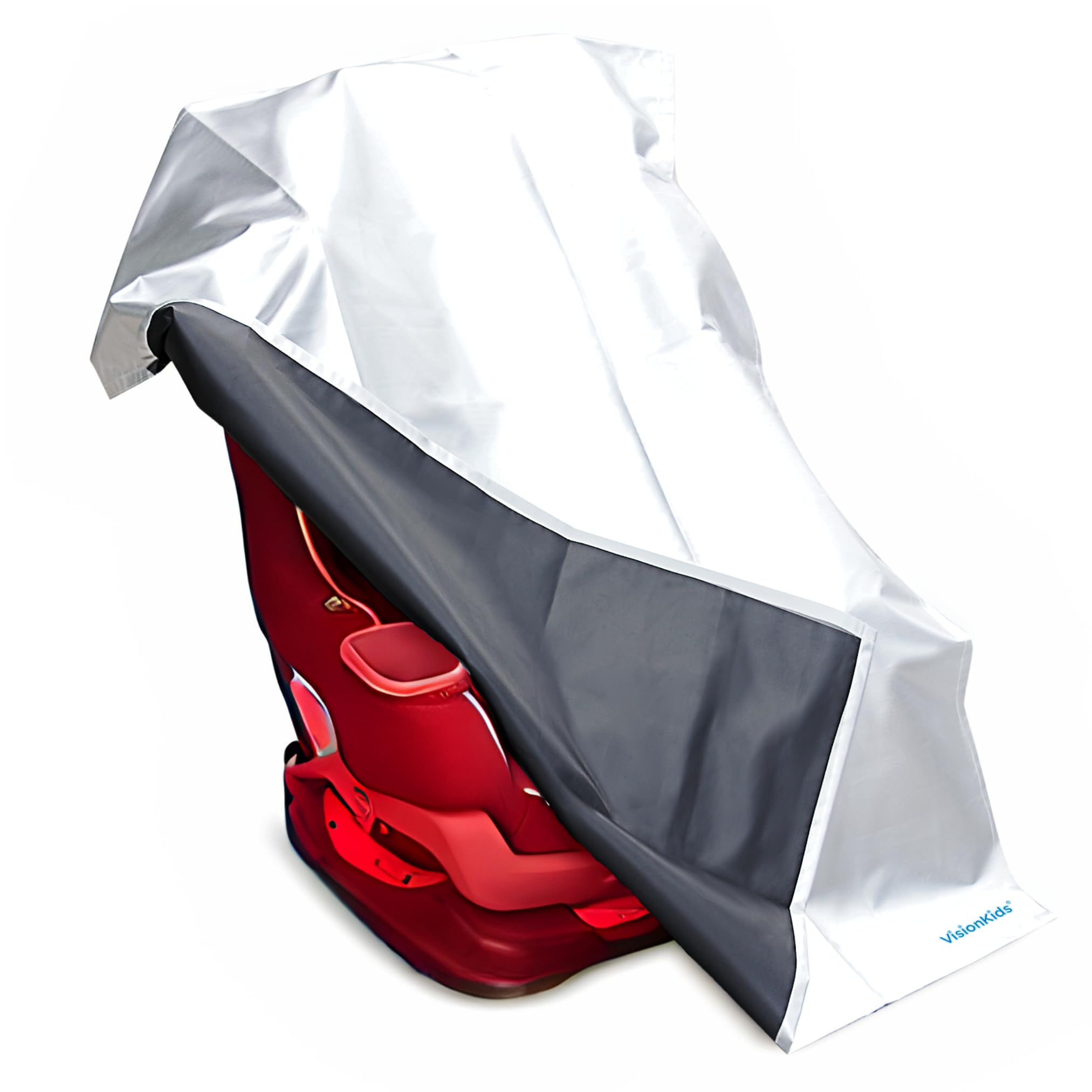 Photo 1 of VisionKids Baby Car Seat Sun Shade Cover with Free Storage Bag Included | Infant Car Seat Heat Protector | UV Protection Cooler Cover | Keeps Toddler Seat Cool in Baby Car | Travel Accessories Silver