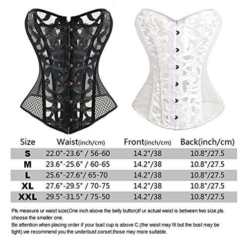 Beauty-You-Donna-Gotico-Corsetto-Bustino-Burlesque-Plus-Dimensioni-con-g-string-Maglia