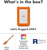 LaCie Rugged USB-C 2TB External Hard Drive Rescue Data Recovery Included view 3