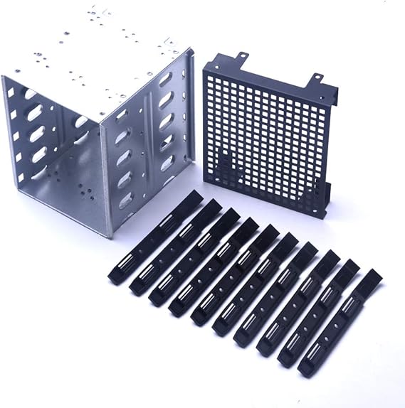 Hard Drive Cage 5.25" to 5X 3.5 Stainless Steel with Fan Space SATA PC