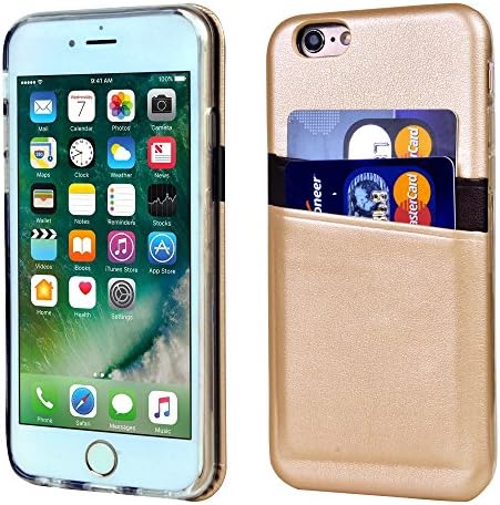 iPhone 6S Wallet Case, Supad [Ultra Slim] Leather Back Case Cover with ID Credit Card Slot Holder for Apple iPhone 6S/6 4.7 Inch (Gold Brown)